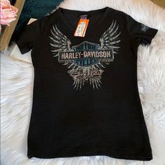 New With Tags Harley Davidson Tee Black Western Graphic Tee, Y2k Tshirt Designs, Harley Davidson Shirts, Harley Davidson Y2k, Harley Davidson Decor, Harley Davidson Clothing, Thrift Inspo, Western Graphic Tees, Harley Davidson Tee