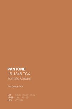 pantone's logo on an orange background with the words, tomato cream