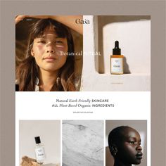 the website is designed to showcase natural beauty products