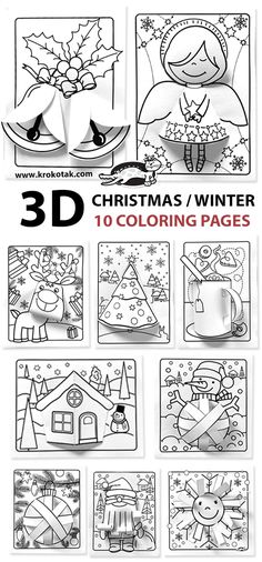 Pointessia Christmas, Winter Coloring Pages, Christmas Worksheets, Christmas Arts And Crafts, Christmas And Winter, Christmas School, Winter Crafts For Kids, Christmas Classroom, Christmas Coloring