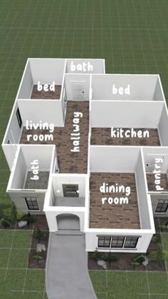 a floor plan for a house with all the rooms labelled