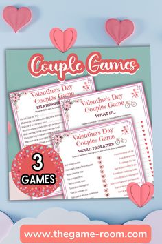 valentine's day games with hearts on the background