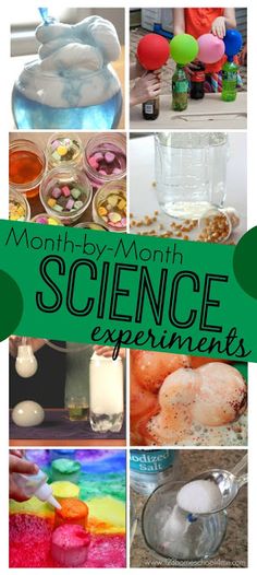 the month - by - month science experiments for kids are fun and easy to do