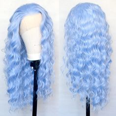 Blue Lace Front Wig, Wave Light, Quality Wigs, Synthetic Lace Wigs, Wigs For Women, Hair Long