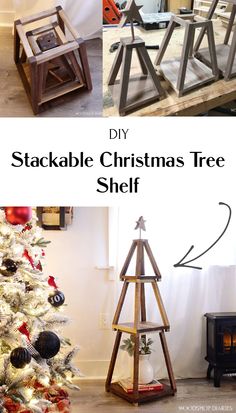 the diy stackable christmas tree shelf