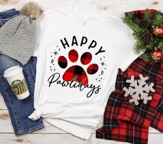 a t - shirt that says happy pawdays with a dog's paw on it