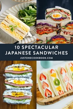 the top ten spectacular japanese sandwiches with text overlay that reads, 10 spectacular japanese sandwiches