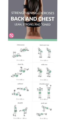 the back and chest workout guide with instructions for beginners to do exercises on each side