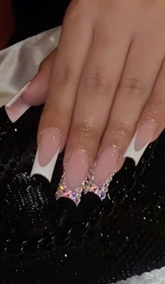 #nails #nailart #nailsofinstagram #manicure #gelnails #nailsoftheday #beauty #nailsart #nail #naildesign #nailsdesign #nailtech #nailsnailsnails #acrylicnails #nailsonfleek #nailstagram #naildesigns #u #nailartist #instanails #nailstyle #nailinspo #nailpolish #gelpolish #inspire #nailswag #love #nailsalon #longnails #unhas #glitternails #gel #explorepage #pedicure #nailaddict #nailporn #fashion #makeup #unhasdecoradas #naturalnails #nailpro #hair #explore #nailsaddict #instagood #coffinnails #ombrenails #beautiful #nailsinspiration #as #nailsmagazine #naillove #frenchnails #glitter #unhaslindas #shortnails #unhasdegel #art #instagram #pinknails French Tip And Diamond Nails, Long Acrylic Nails French Tip Design, Acrylic Nails With Jewels Rhinestones, Cute Acrylic Nails For Birthday, Long French Tip With Rhinestones, Birthday Diamond Nails, Long White French Tip Nails With Gems, Nails French Tip With Diamonds, Bling Out French Tips