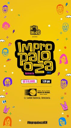 the poster for an event with skulls and stars on yellow background, in spanish language