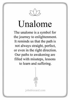 a quote on the meaning of unallome, with an image of a flower