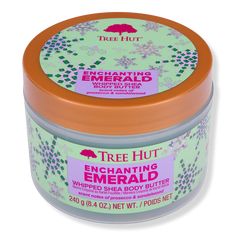 Enchanting Emerald Whipped Shea Body Butter - HLDY WHIPPED BODY BTR ENCHANTED EMERALDBenefitsScent: vibrant prosecco mixed with sultry sandalwoodThis luxurious, daily hydrator features a lightweight, airy, whipped formula that absorbs quickly into skin with a non-greasy feelIt provides superior long-lasting hydration to leave skin feeling soft and smoothParaben free, sulfate free, alcohol-free, no formaldehyde donors, has a no-slip formula and long-lasting fragranceKey IngredientsNatural Shea Bu Body Butter Tree Hut, Tree Hut Body Butter, Brr Basket, Whipped Shea Body Butter, Shower Care, Birthday Basket, Christmas Dreaming, Sephora Skin Care, Preppy Stuff