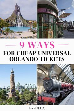 Various attractions at Universal Studios Orlando, including a mountain-themed water park. Universal Studios Tickets, Orlando Vacation, Universal Orlando, La Jolla, Plan Your Trip, Ways To Save, Vacation Trips, Theme Park