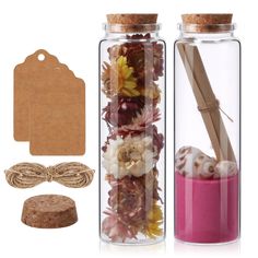 PRICES MAY VARY. Set Include: Small glass jars with corks 2 pcs,1 extra lids,2 tags and an 8-meter piece of twine Small Bottles Dimention:47mm/1.85''(diameter),150mm/5.9''(height without cork) Capacity:200 ml/6.76 fl.oz Small Jars Material: Borosilicate glass,cork Versatile Jars: It is perfect for little craft gifts,mini sea shells,pill,terrariums Miukada 200 ml Small Glass Jars with Corks 2 Pack
It is Perfect for little craft gifts,mini sea shells,terrariums.You can use these to put sand in fro Seashell Jar, Sand Jars, Spell Jars, Small Glass Jars, Small Glass Bottles, Potion Bottles, Glass Vials, Decoration Party, Glass Jars