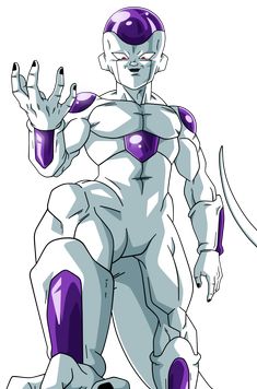 an image of a cartoon character with purple and white skin, holding his hands out