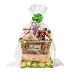 a basket filled with lots of different items