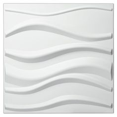 an abstract white wall with wavy lines on the top and bottom, as well as a square