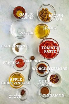 the ingredients to make an apple cider sauce