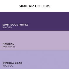 the shades of purple are shown in different colors