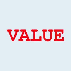 the word value written in red on a blue background