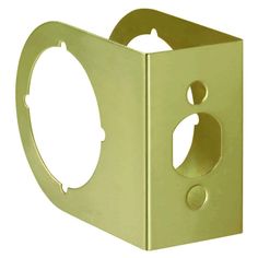 a square metal object with two holes in the middle