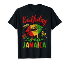 a black shirt with the words happy jamaica on it and an image of a lizard