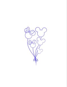 a drawing of some flowers on a white background