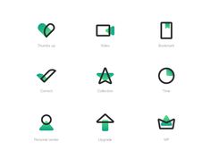 the icons are designed to look like they have different shapes and sizes, including arrows