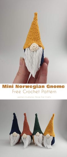 mini norwegian gnome gnome free crochet pattern with instructions for beginners to make