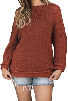 This knitted sweater is both comfortable and versatile with a solid color design and a classic crew neck. The long sleeves offer warmth and perfect coverage for chilly days, while its various styles can update any wardrobe.Sweaters & Cardigans > Sweaters Material: 55% Acrylic+45% Cotton Pattern: solid Silhouette: Shift Occasion: Daily Color: Gold Flame Style: casual Neckline: Round Neck Sleeve Length: Long Sleeve Details: Decoration Solid Crew Neck Knit Sweater, Solid Color Crew Neck Knit Sweater, Textured Knit Sweatshirt For Fall Layering, Knit Crew Neck Sweater, Cozy Solid Color Crew Neck Sweater, Casual Solid Textured Knit Sweater, Solid Turtleneck Sweater With Textured Knit, Solid Cable Knit Sweater For Fall, Knitted Crew Neck Fall Sweater