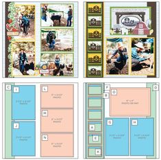 the layouts for a scrapbook with photos and text on it, including an image of