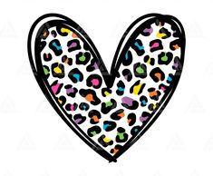 a heart shaped animal print pattern on a white background