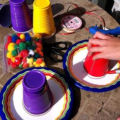 someone is making a paper plate sombrero