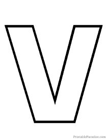 the letter v is black and white