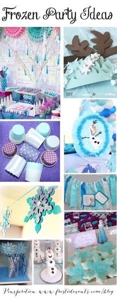 frozen party ideas with snowmen and other decorations