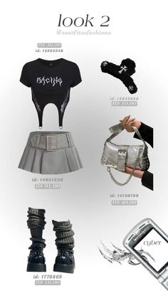 Y2k Outfits Shein Code, Cute Y2k Outfits, Techno Outfit, Kawaii Clothes Goth, Rock Star Outfit