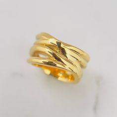 Bohemian Statement Ring: Stainless Steel Wrap Band - Available Size: 7, 8 Material: Stainless Steel Weight: 0.45 oz Width: band 12mm Available Color: Gold  Stainless Steel is hypoallergenic and does not cause allergy. New: Brand-new, unused. Original packaging (gift bag) 💖@samyjewerly💖 Cheap Statement Yellow Gold Rings, Adjustable Metal Wide Band Open Ring, Adjustable Gold Wide Band Ring, Tarnish Resistant, Modern Yellow Gold Rings, Tarnish Resistant, Luxury Recycled Gold Rings, Tarnish Resistant, Stackable Rings, Statement Rings, Gold Rings, Jewelry Rings