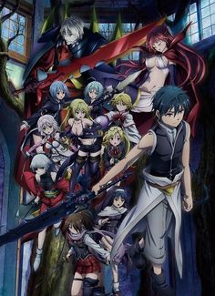 an anime movie with the title trinity seven heaven's library and crimson lord on it