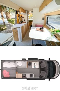 the interior and exterior of a mobile home