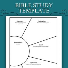 the bible study template for students to use on their own worksheet, including an explanation