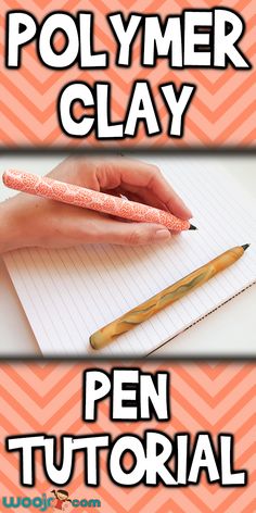 the polymer clay pen is laying on top of a piece of paper