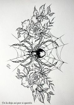 a spider and some flowers on a sheet of paper with the words,'o la diga art pour sucreis '