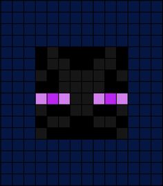 A pixel art template of the Ender-man face (accurate) from Mine-craft the video game. Minecraft Grid Art, Bead Art Minecraft, Minecraft Pixel Art Painting, Minecraft Paintings In Game Grid, Minecraft Skull Painting Grid, Crochet Minecraft Enderman, Painting Minecraft