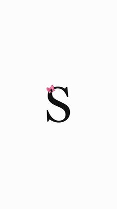 the letter s is made up of black letters with pink bows