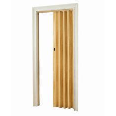 an open wooden door on a white background