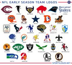 the nfl team logos are shown in different colors and sizes, including one for each team