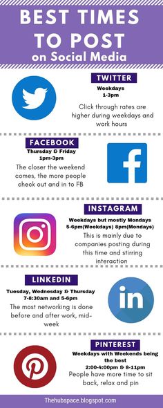 the top social media platforms in 2013 infographical image below is part of an article titled best times to post on social media