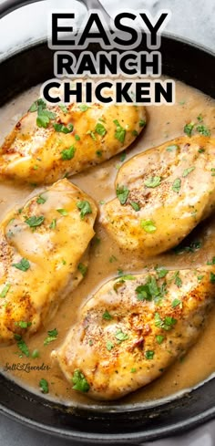 easy ranch chicken recipe in a skillet