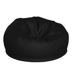 a black bean bag chair on a white background