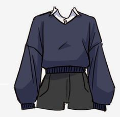 an image of a woman's sweater and shorts